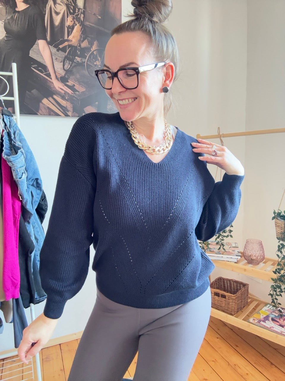 Pulli Hilda Dunkelblau - FROLLEIN KÄTHE Shop
