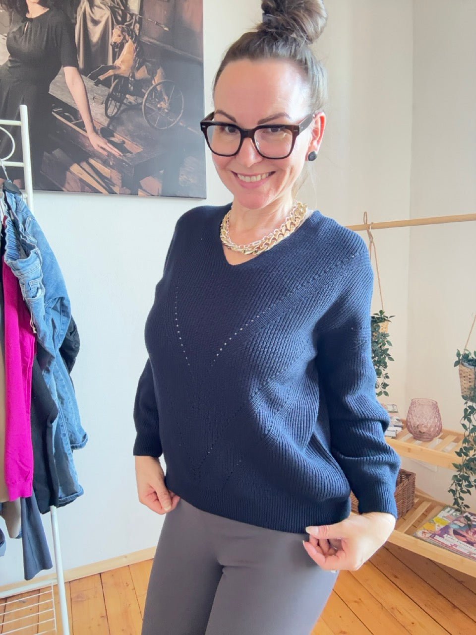Pulli Hilda Dunkelblau - FROLLEIN KÄTHE Shop