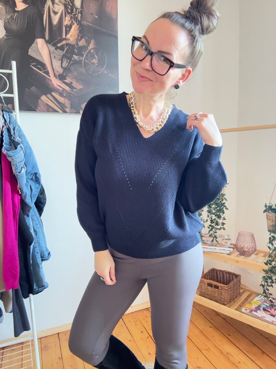 Pulli Hilda Dunkelblau - FROLLEIN KÄTHE Shop