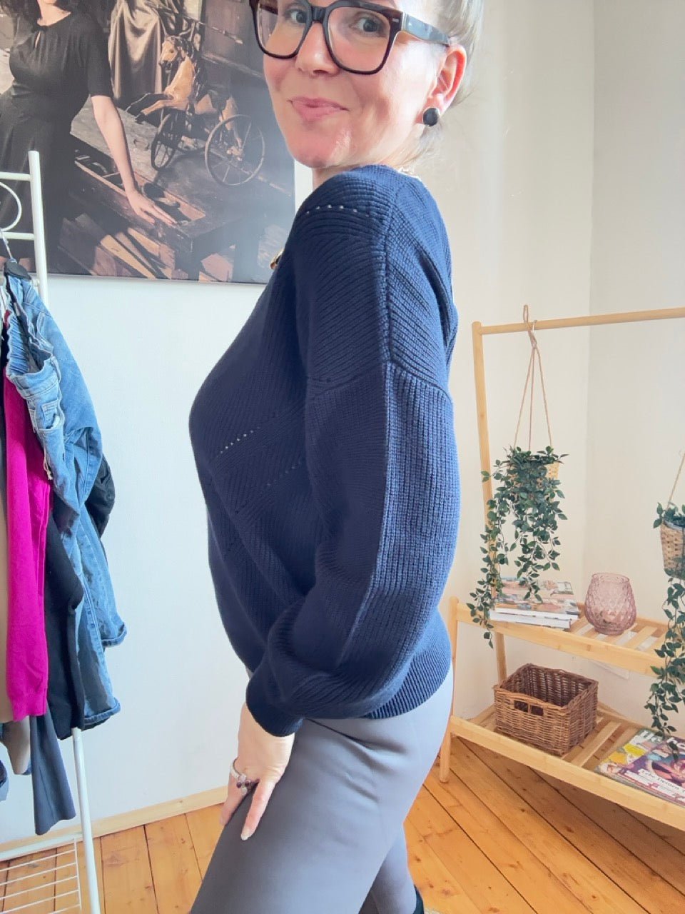 Pulli Hilda Dunkelblau - FROLLEIN KÄTHE Shop