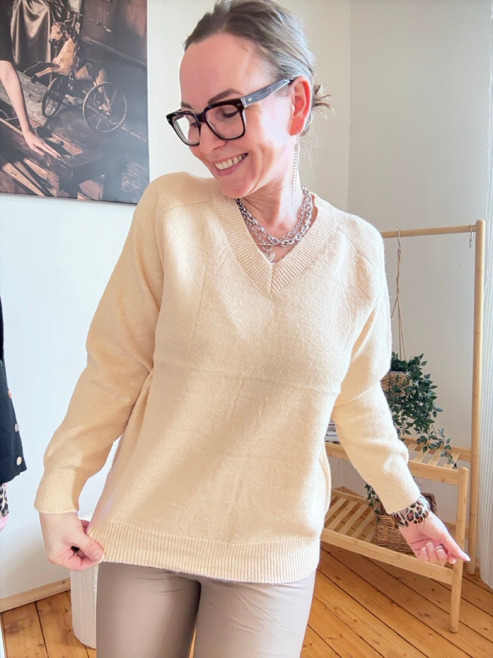 Pulli kunterbunt Cream - FROLLEIN KÄTHE Shop