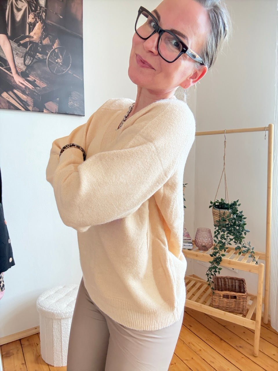 Pulli kunterbunt Cream - FROLLEIN KÄTHE Shop