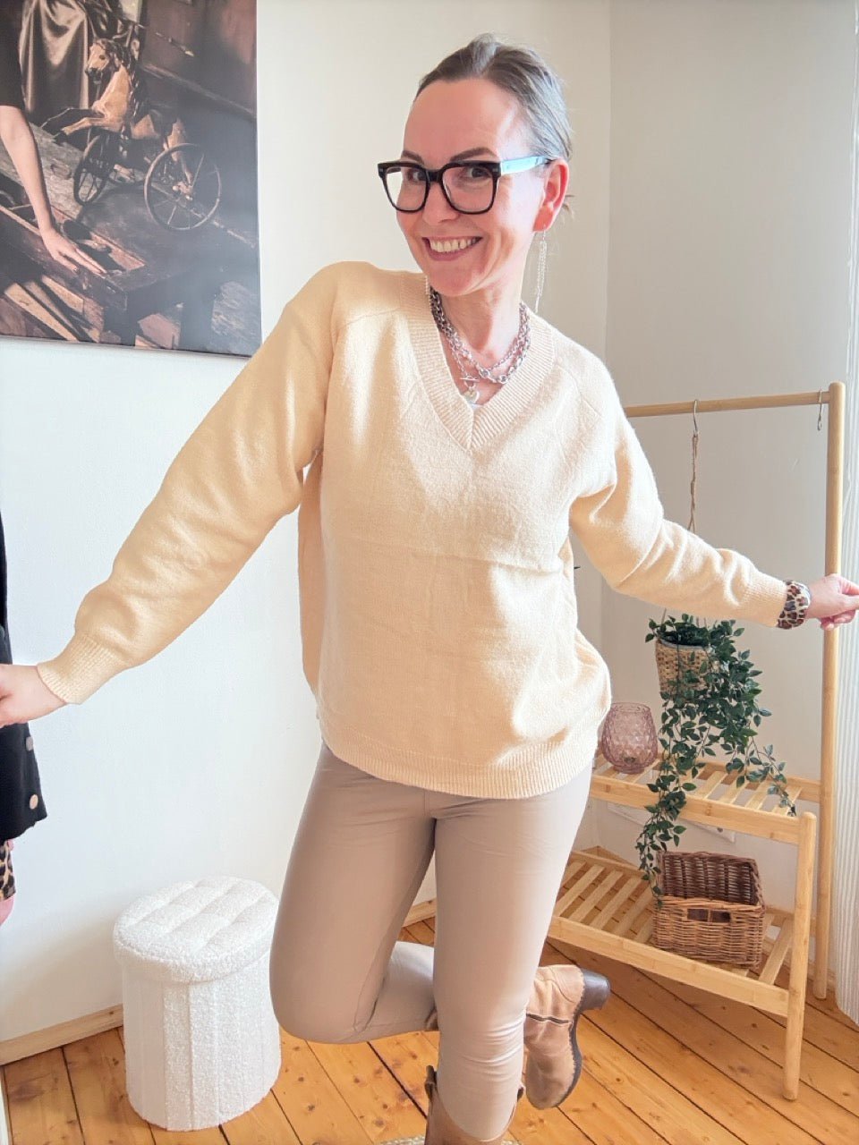 Pulli kunterbunt Cream - FROLLEIN KÄTHE Shop