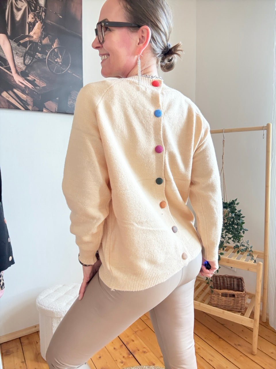 Pulli kunterbunt Cream - FROLLEIN KÄTHE Shop