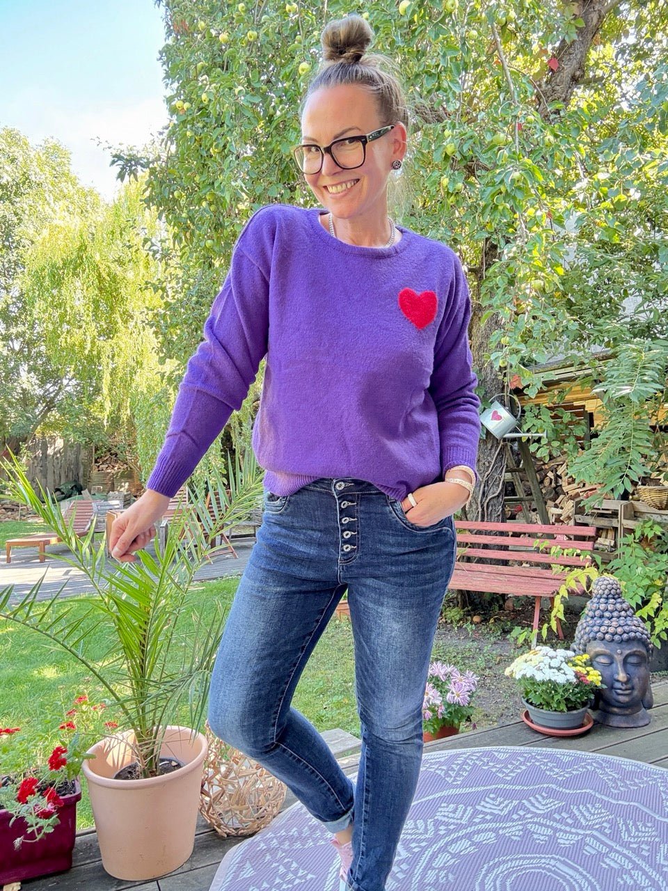 Pulli Love Violett - FROLLEIN KÄTHE Shop
