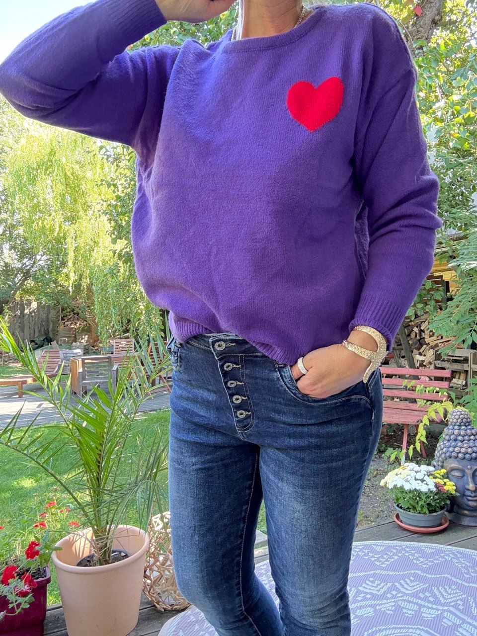 Pulli Love Violett - FROLLEIN KÄTHE Shop
