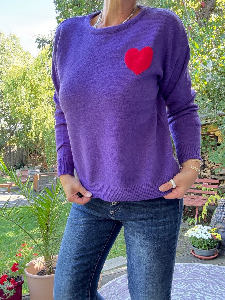 Pulli Love Violett - FROLLEIN KÄTHE Shop