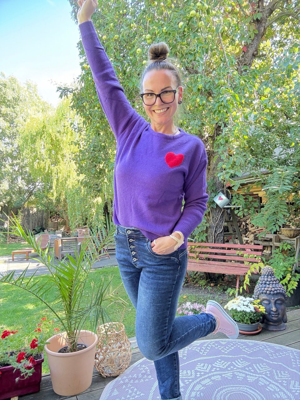 Pulli Love Violett - FROLLEIN KÄTHE Shop