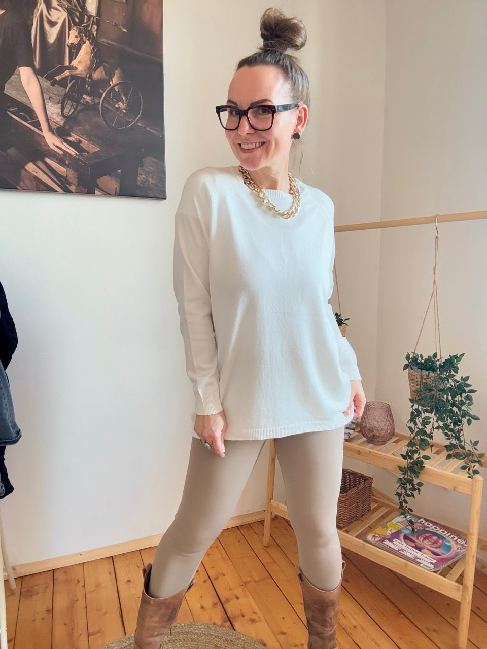 Pulli Magda Wollweiß - FROLLEIN KÄTHE Shop