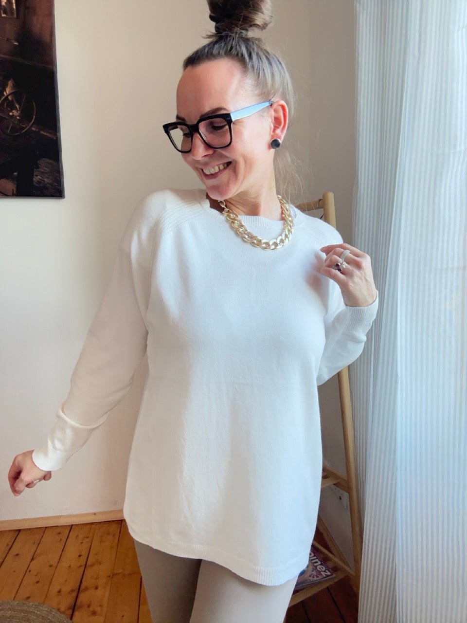 Pulli Magda Wollweiß - FROLLEIN KÄTHE Shop