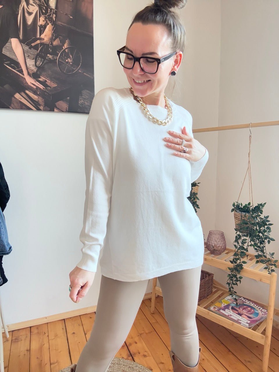 Pulli Magda Wollweiß - FROLLEIN KÄTHE Shop