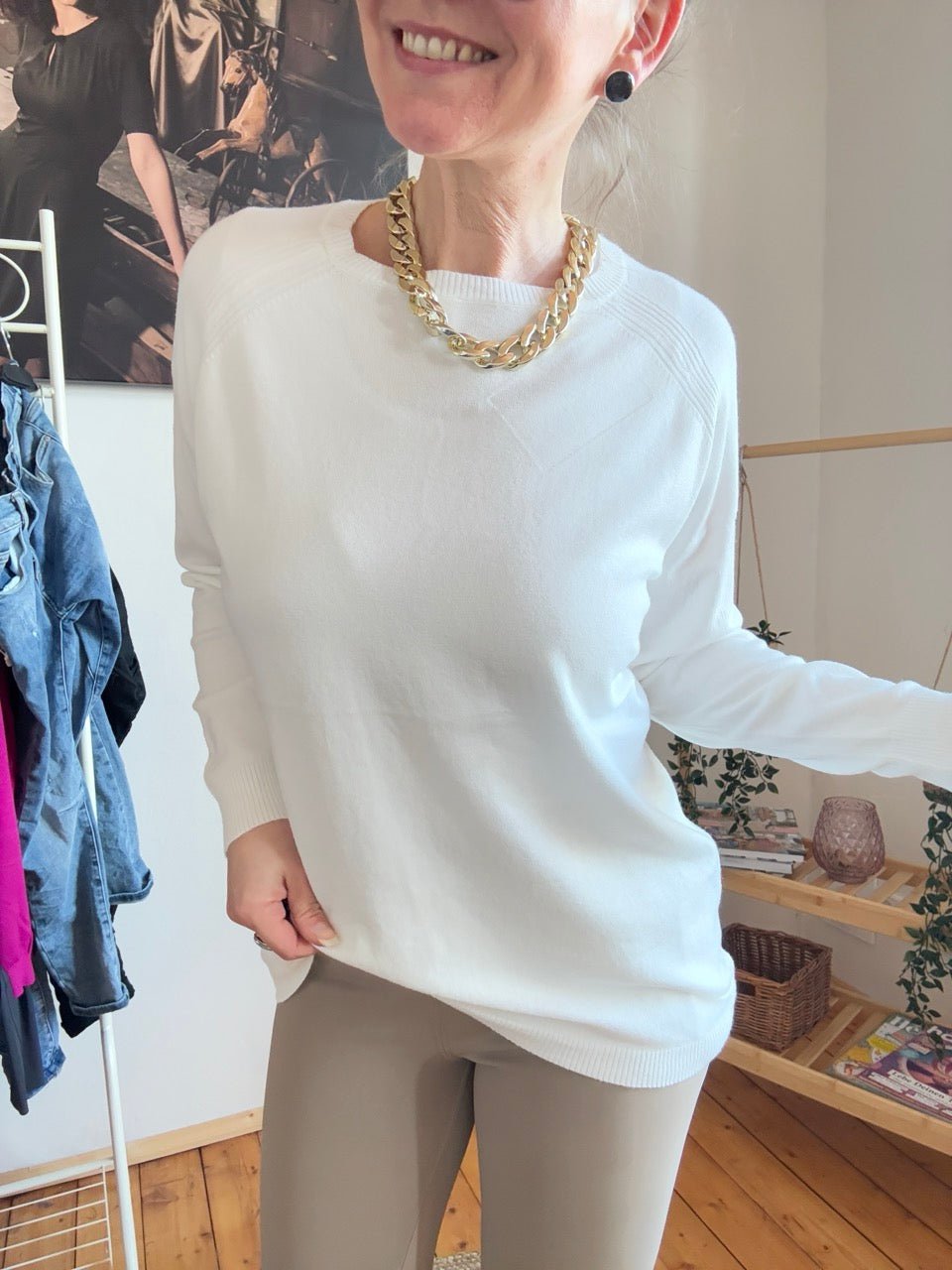 Pulli Magda Wollweiß - FROLLEIN KÄTHE Shop