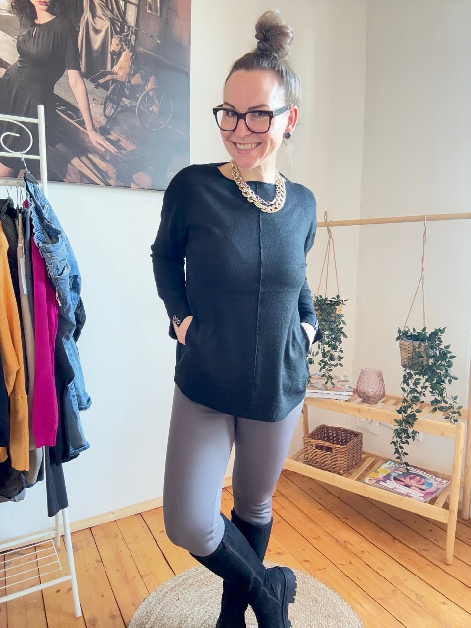 Pulli Mona Schwarz - FROLLEIN KÄTHE Shop