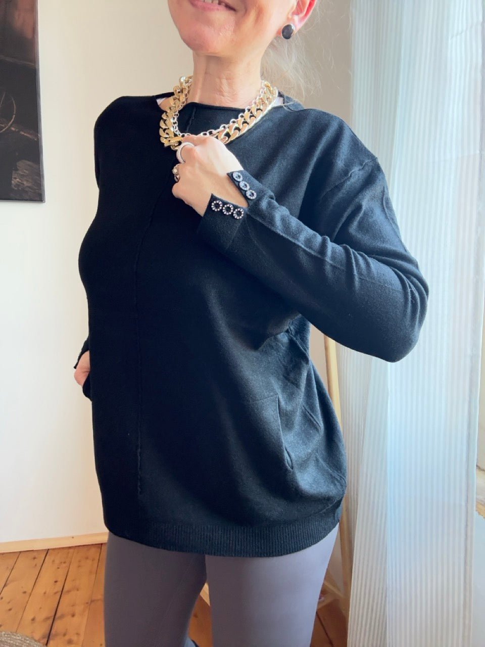 Pulli Mona Schwarz - FROLLEIN KÄTHE Shop