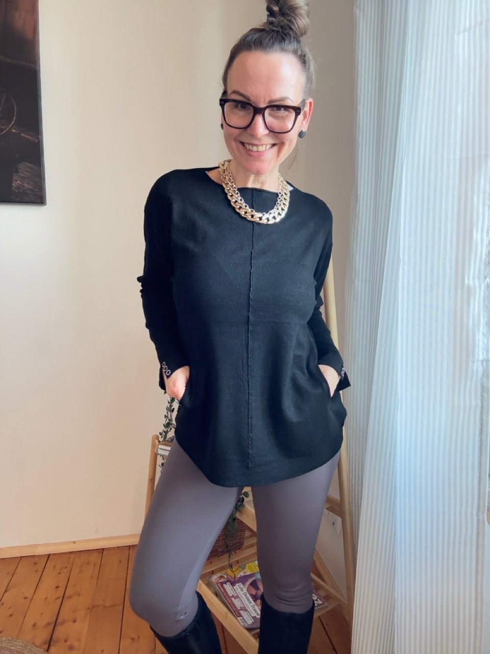 Pulli Mona Schwarz - FROLLEIN KÄTHE Shop