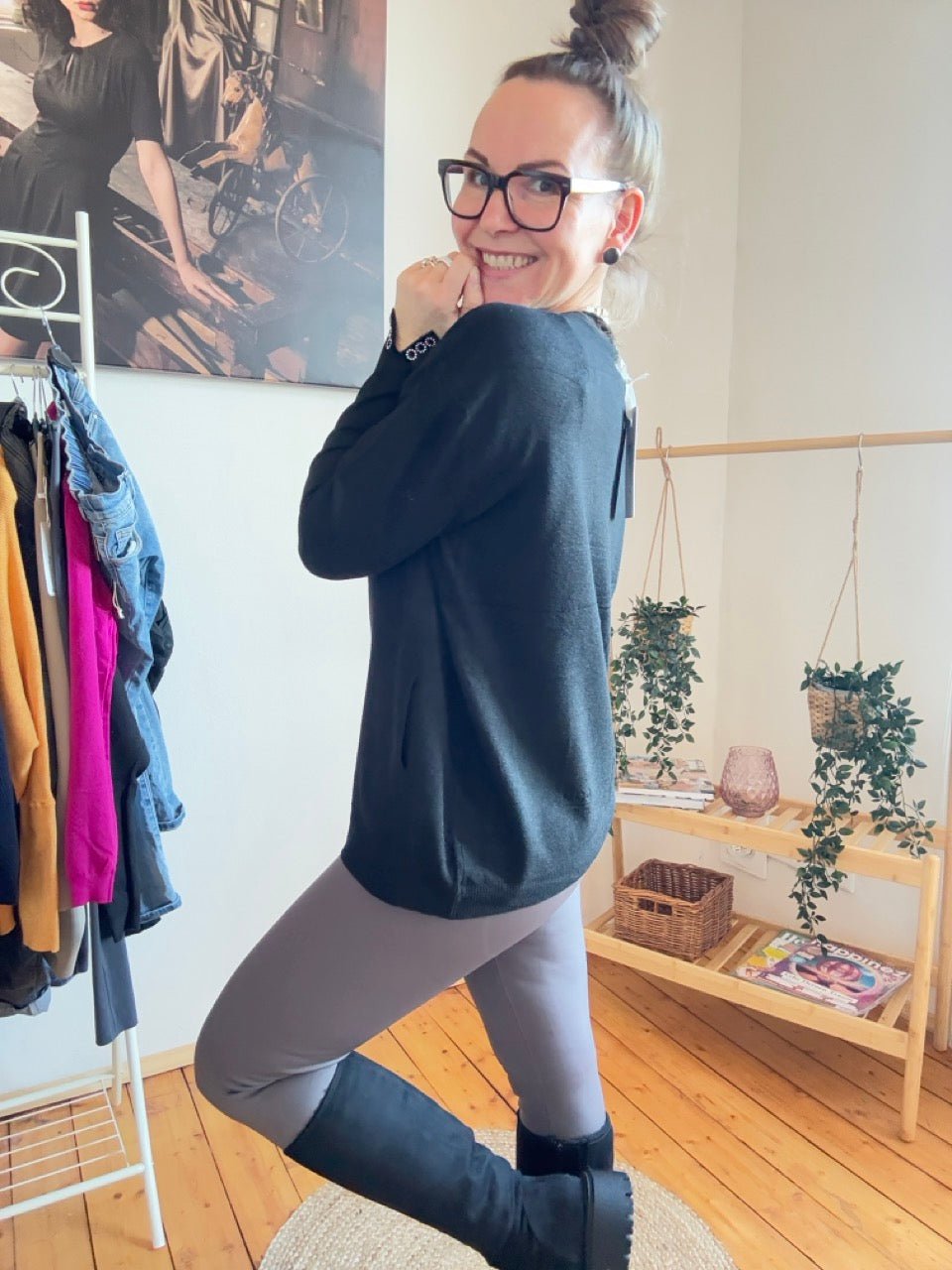 Pulli Mona Schwarz - FROLLEIN KÄTHE Shop