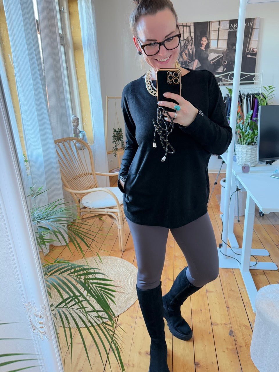 Pulli Mona Schwarz - FROLLEIN KÄTHE Shop