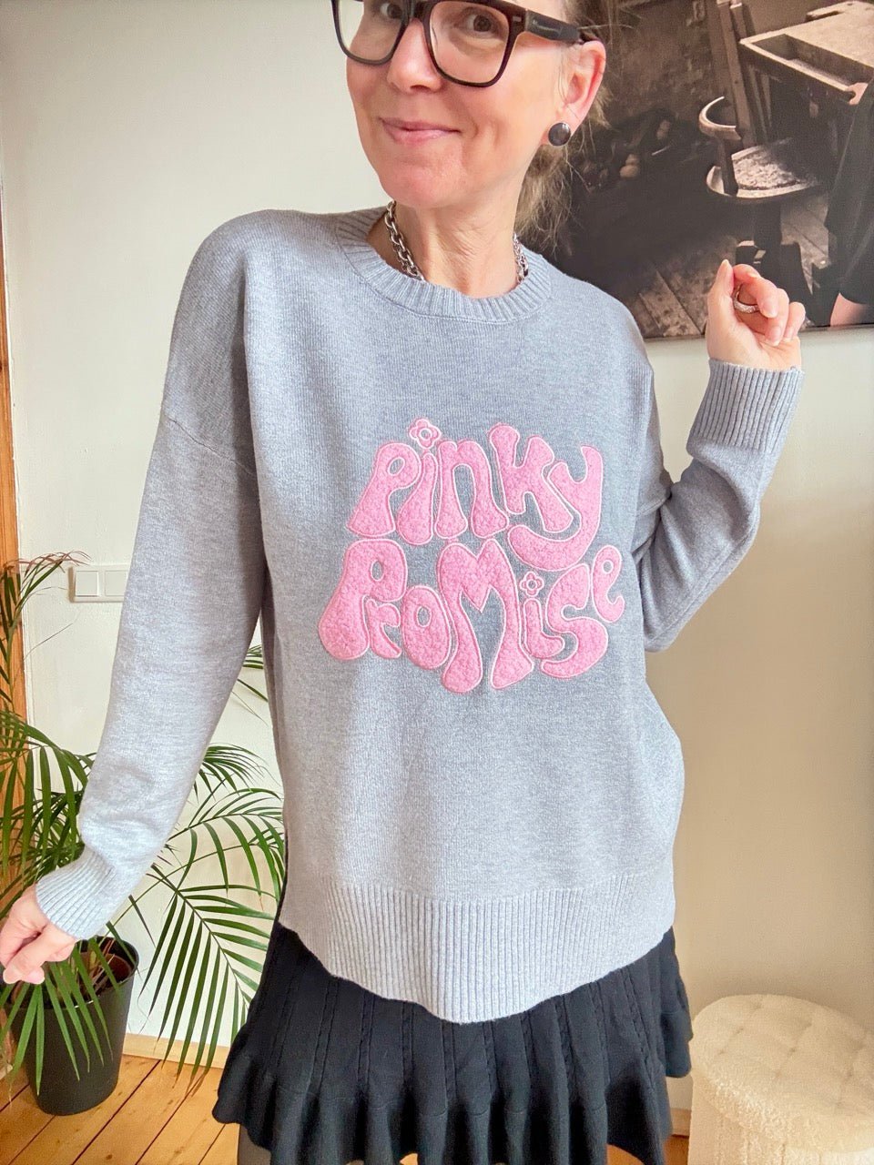 Pulli Pinky Promise Grau - FROLLEIN KÄTHE Shop