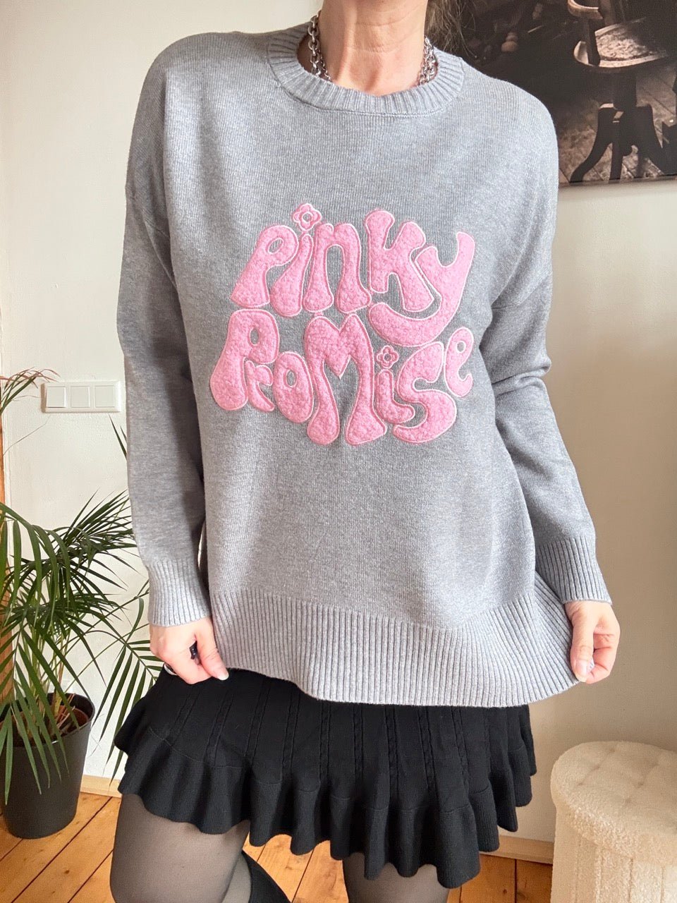 Pulli Pinky Promise Grau - FROLLEIN KÄTHE Shop