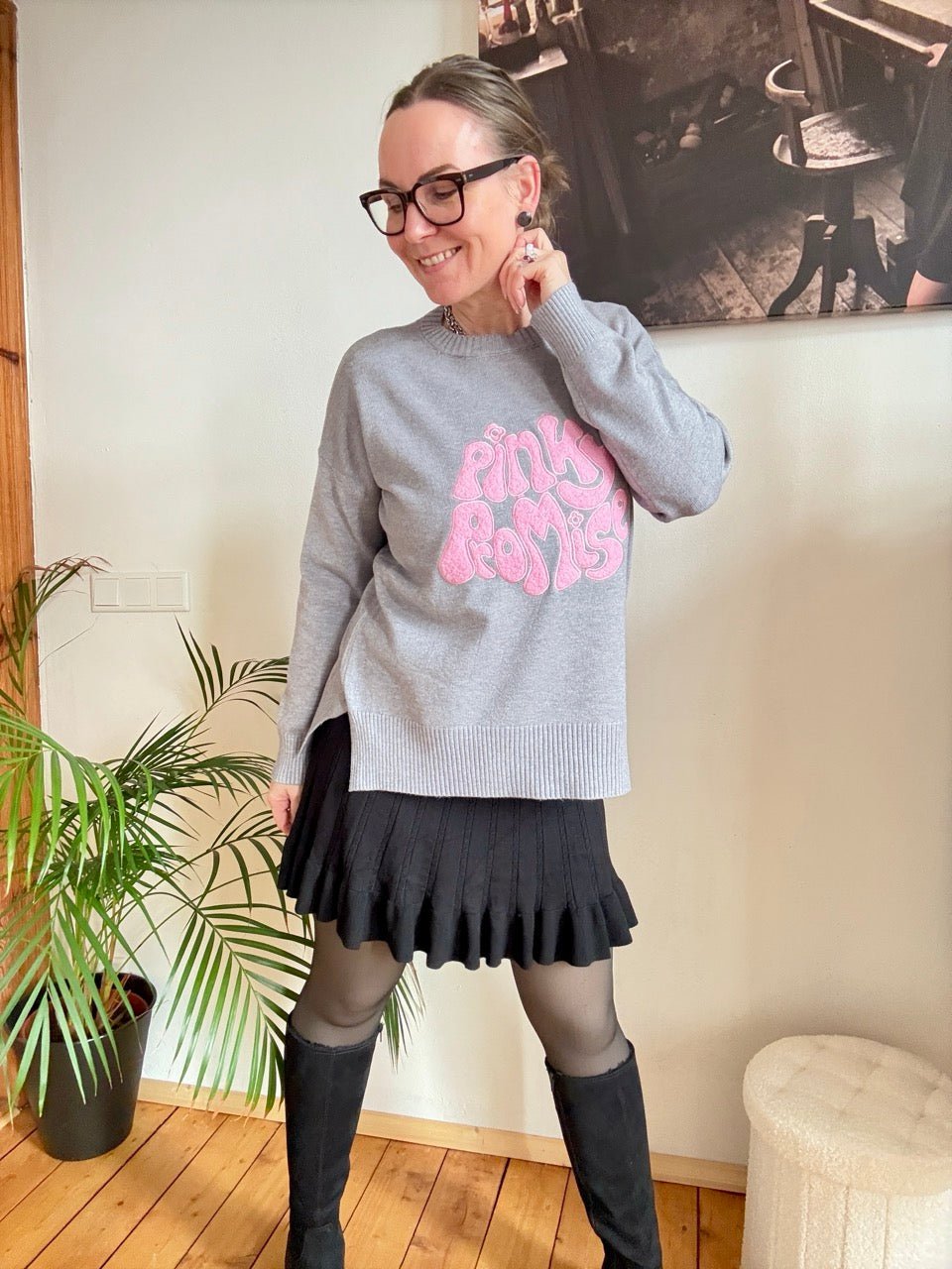 Pulli Pinky Promise Grau - FROLLEIN KÄTHE Shop