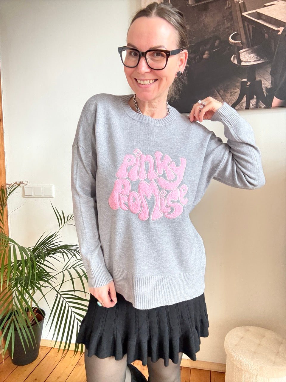 Pulli Pinky Promise Grau - FROLLEIN KÄTHE Shop