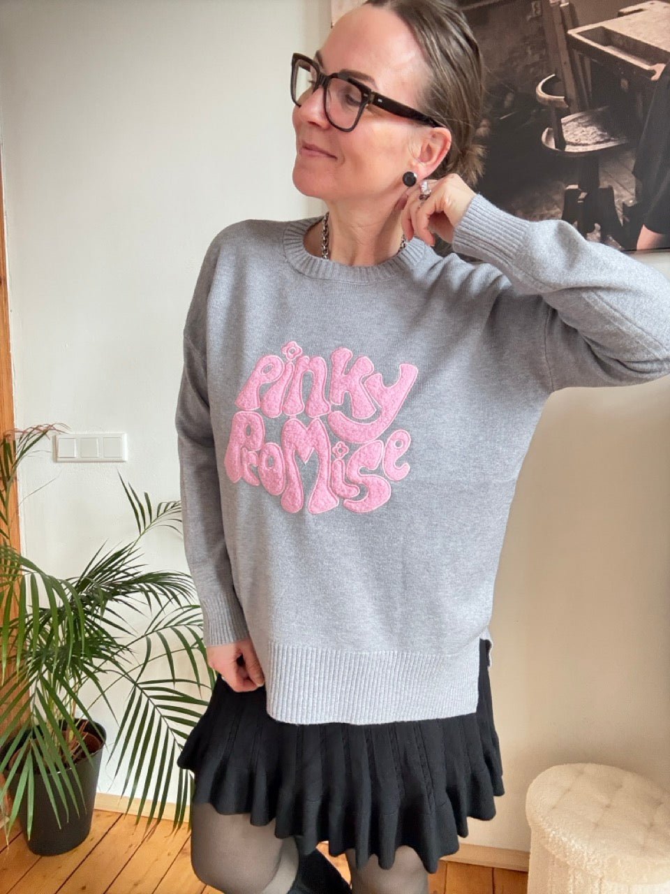 Pulli Pinky Promise Grau - FROLLEIN KÄTHE Shop
