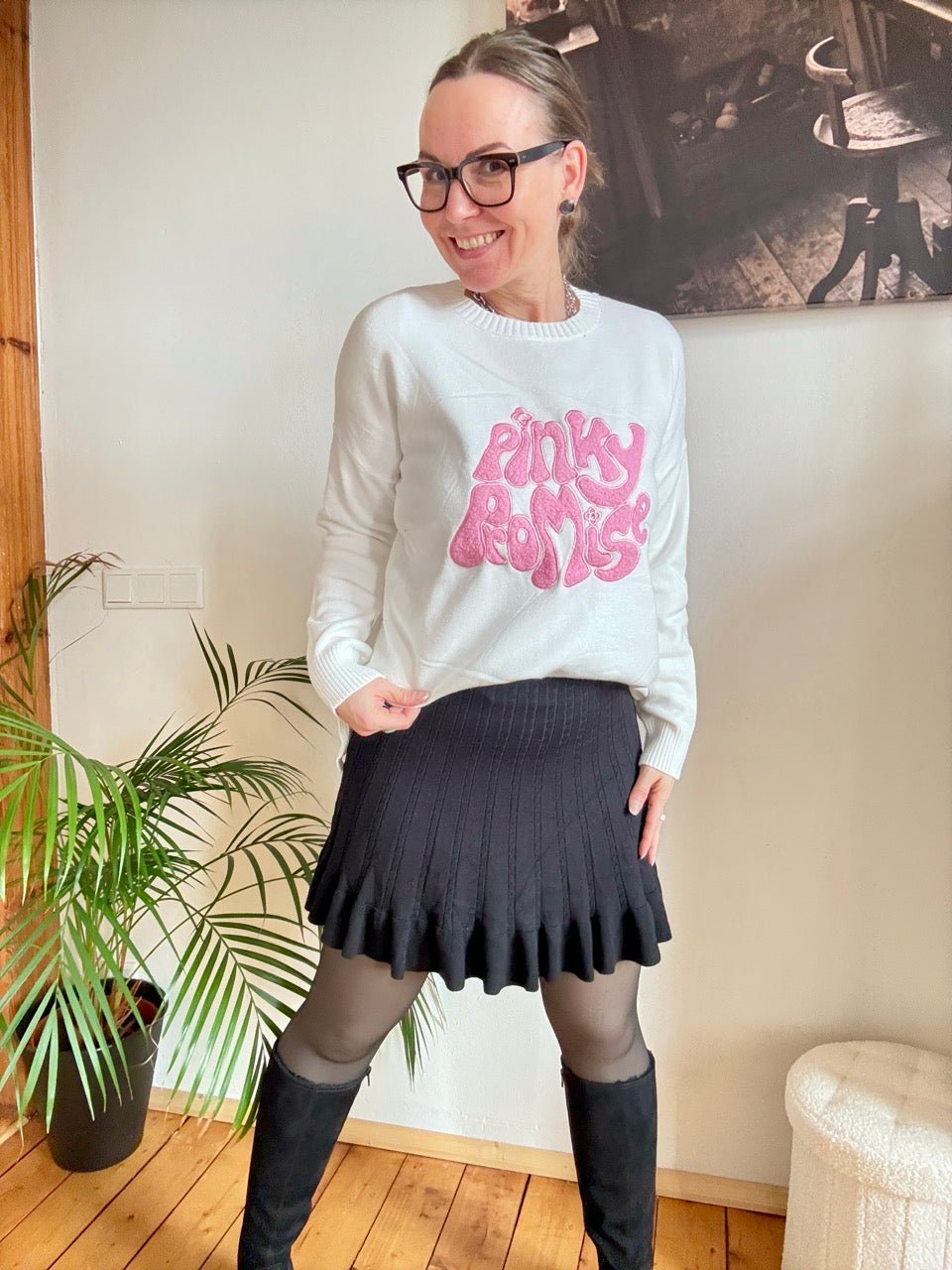 Pulli Pinky Promise Weiß - FROLLEIN KÄTHE Shop