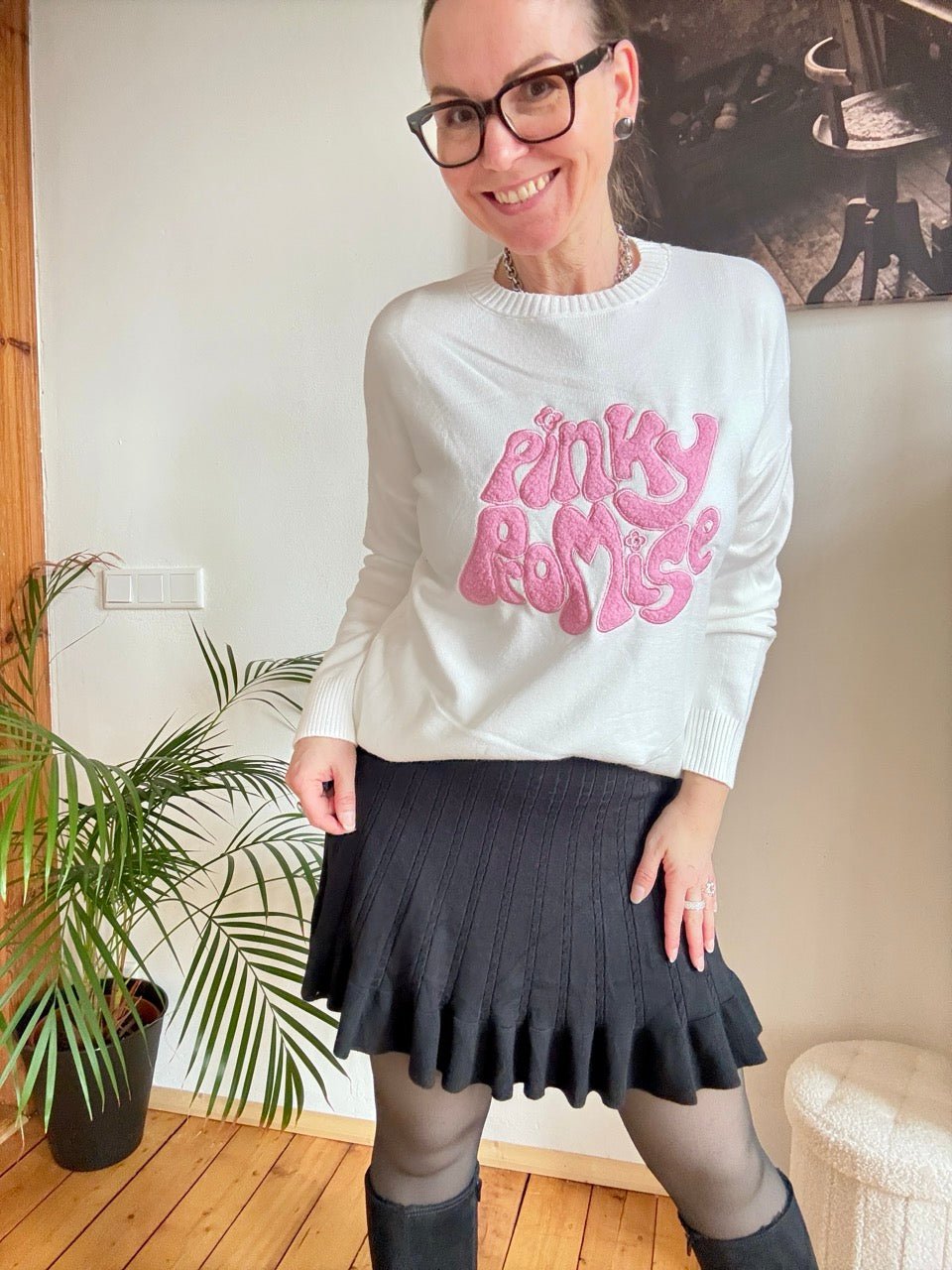Pulli Pinky Promise Weiß - FROLLEIN KÄTHE Shop