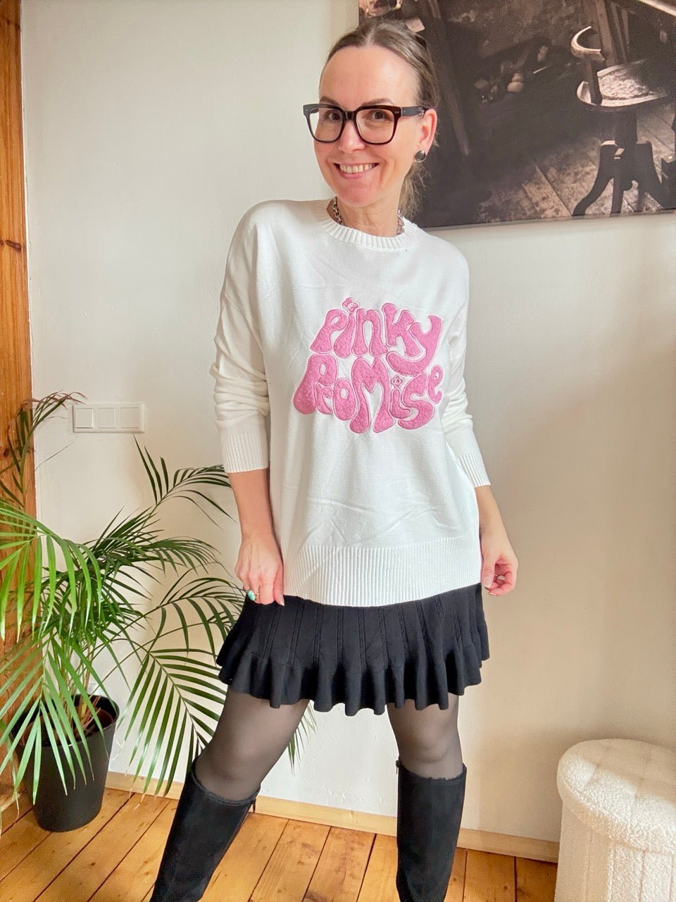 Pulli Pinky Promise Weiß - FROLLEIN KÄTHE Shop