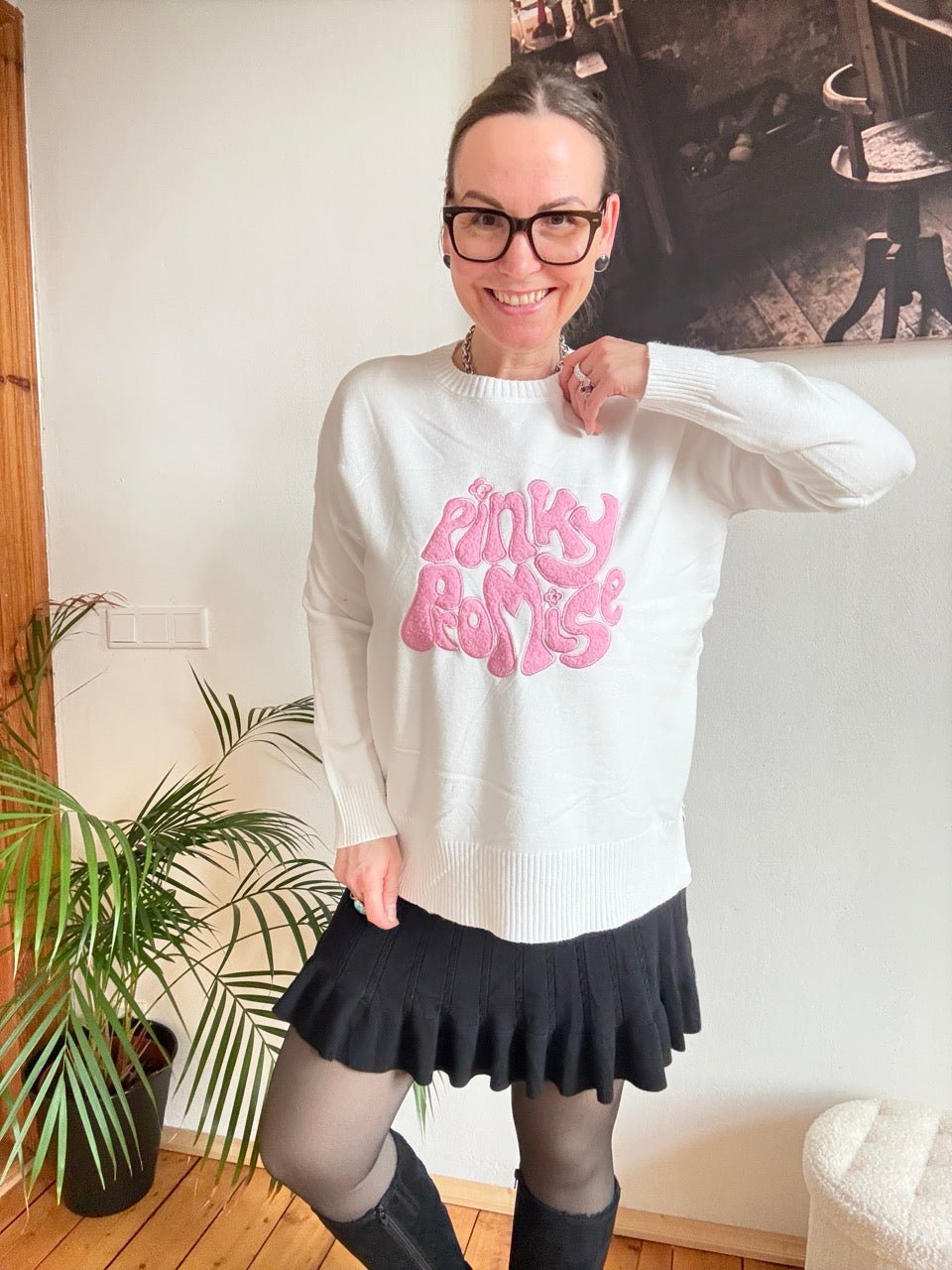 Pulli Pinky Promise Weiß - FROLLEIN KÄTHE Shop