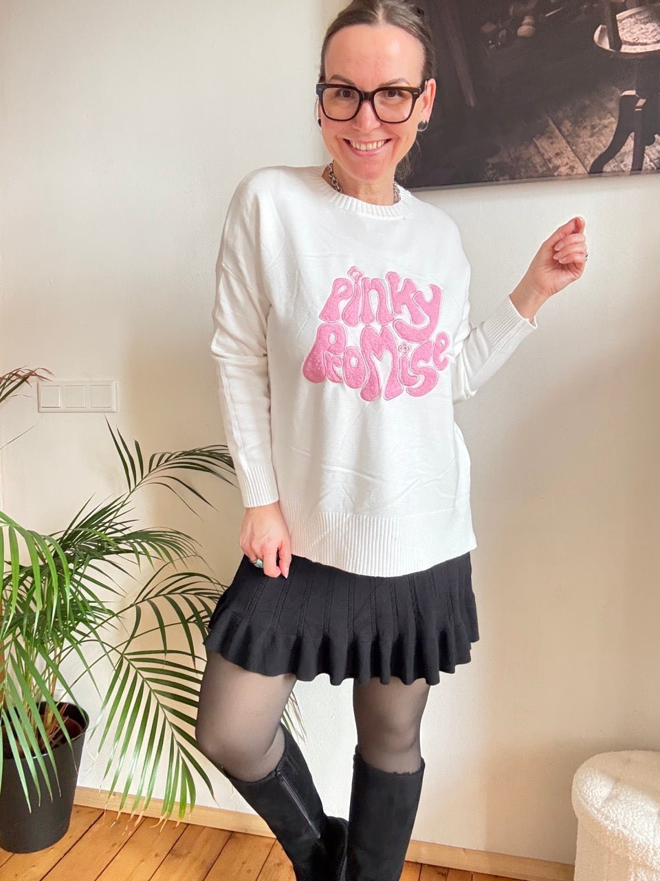 Pulli Pinky Promise Weiß - FROLLEIN KÄTHE Shop