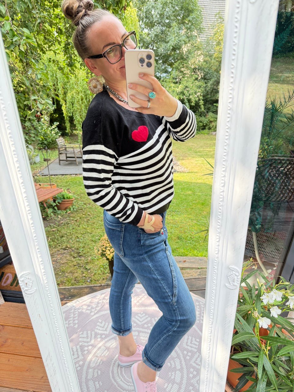 Pulli Stripes in Love Schwarz - FROLLEIN KÄTHE Shop