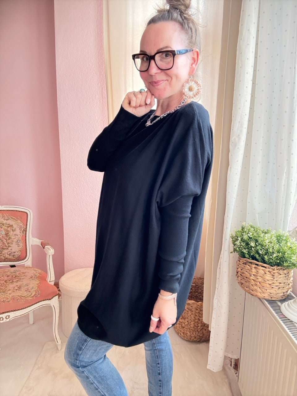 Pulli Wohlfühlweite Schwarz - FROLLEIN KÄTHE Shop