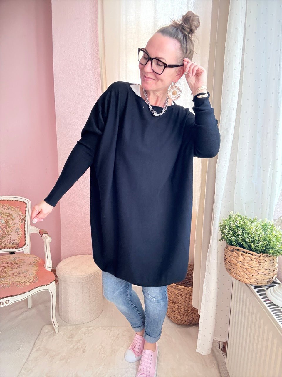 Pulli Wohlfühlweite Schwarz - FROLLEIN KÄTHE Shop