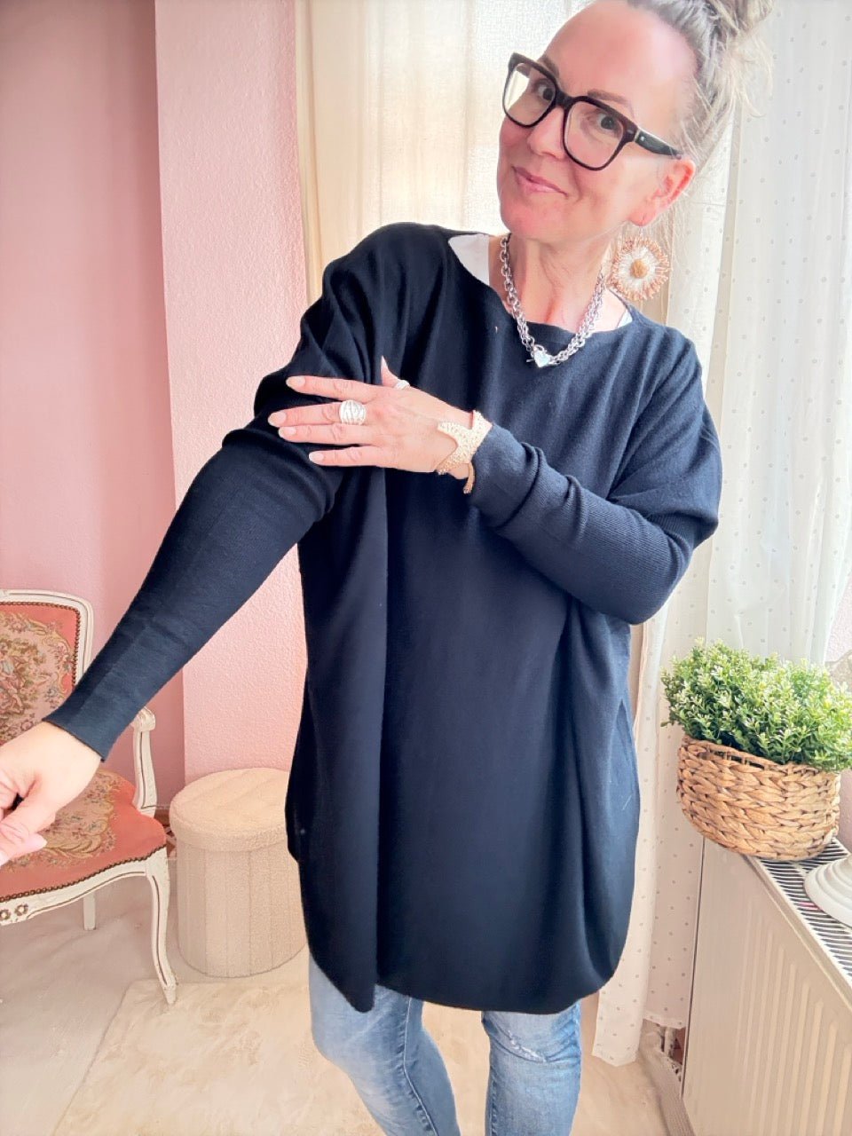 Pulli Wohlfühlweite Schwarz - FROLLEIN KÄTHE Shop
