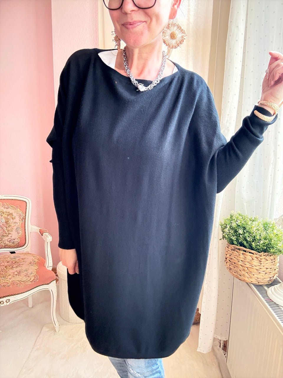 Pulli Wohlfühlweite Schwarz - FROLLEIN KÄTHE Shop