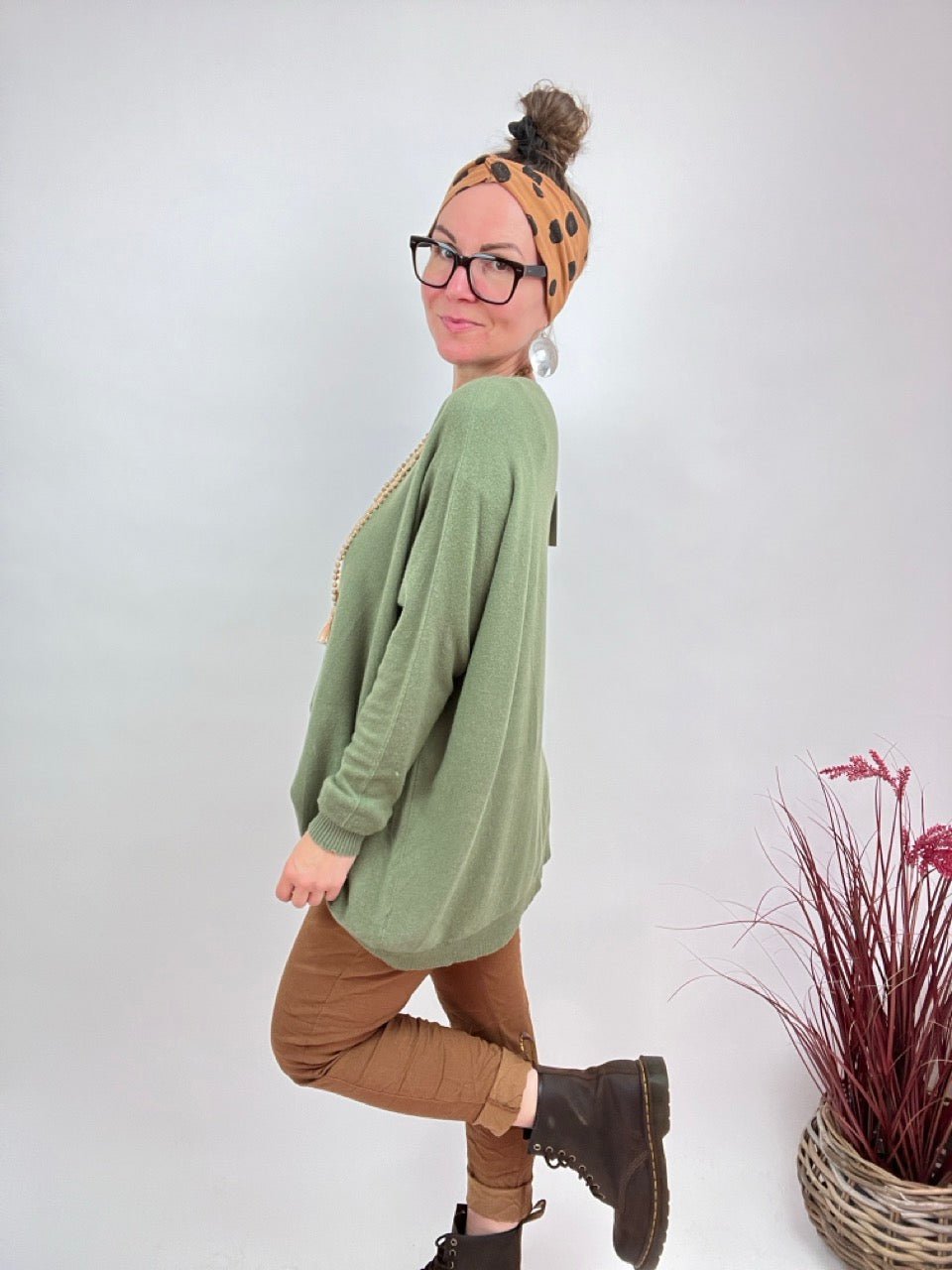 Pulli Zauberhaft Olive - FROLLEIN KÄTHE Shop