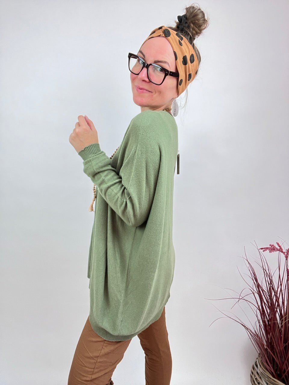 Pulli Zauberhaft Olive - FROLLEIN KÄTHE Shop