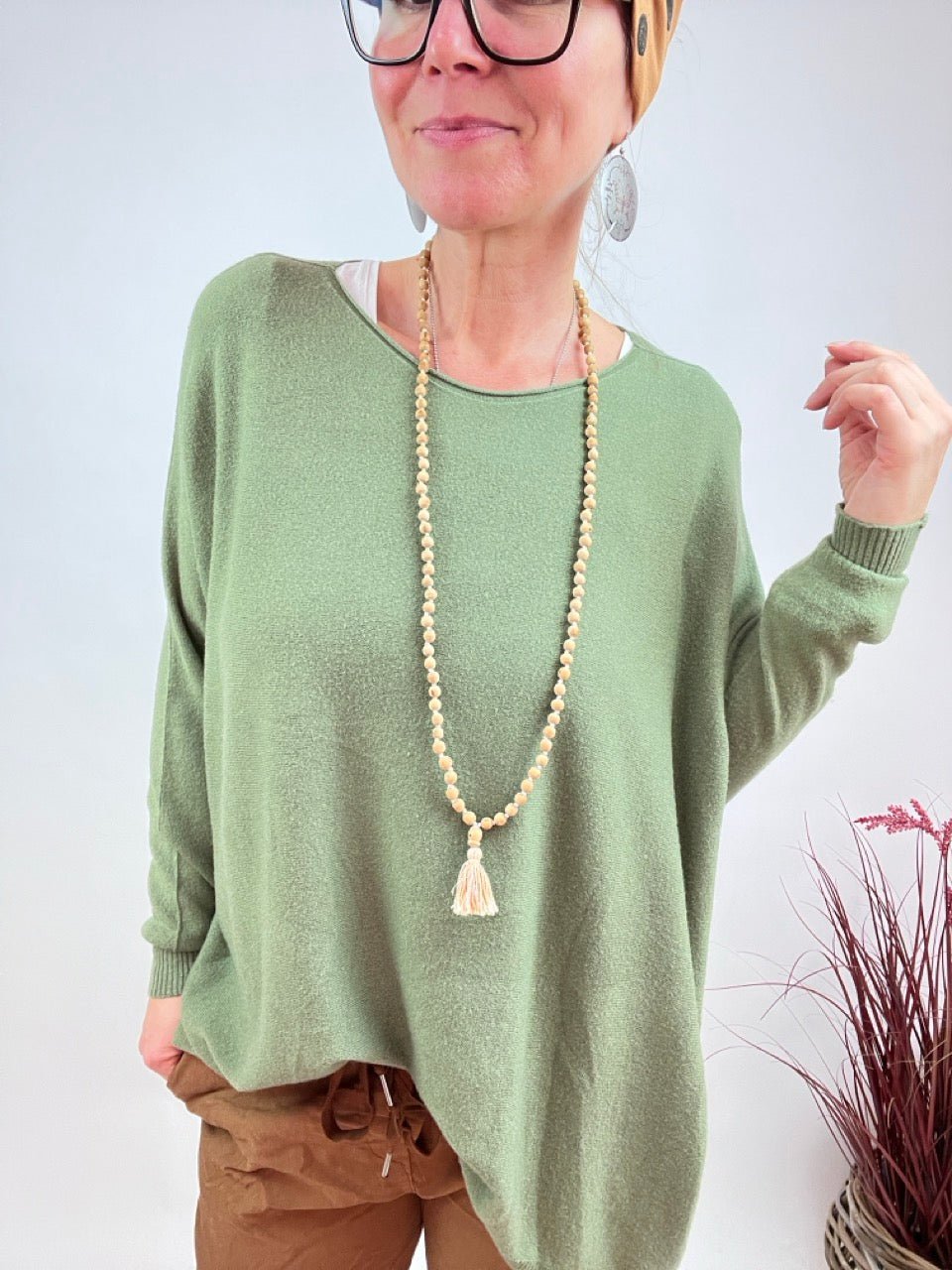 Pulli Zauberhaft Olive - FROLLEIN KÄTHE Shop