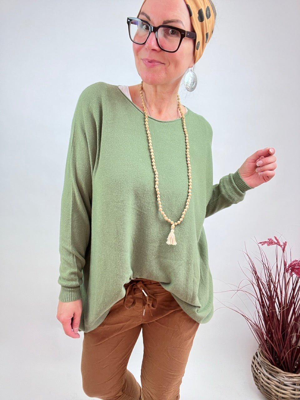 Pulli Zauberhaft Olive - FROLLEIN KÄTHE Shop