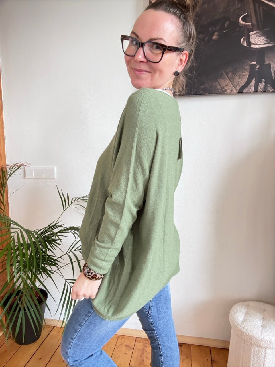 Pulli Zauberhaft Olive - FROLLEIN KÄTHE Shop