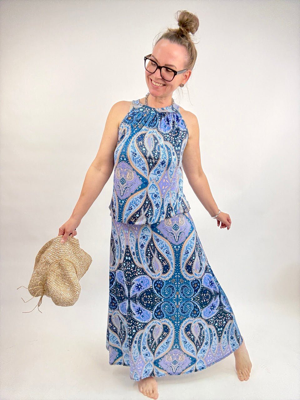 Rock Alice Paisley Blau - FROLLEIN KÄTHE Shop