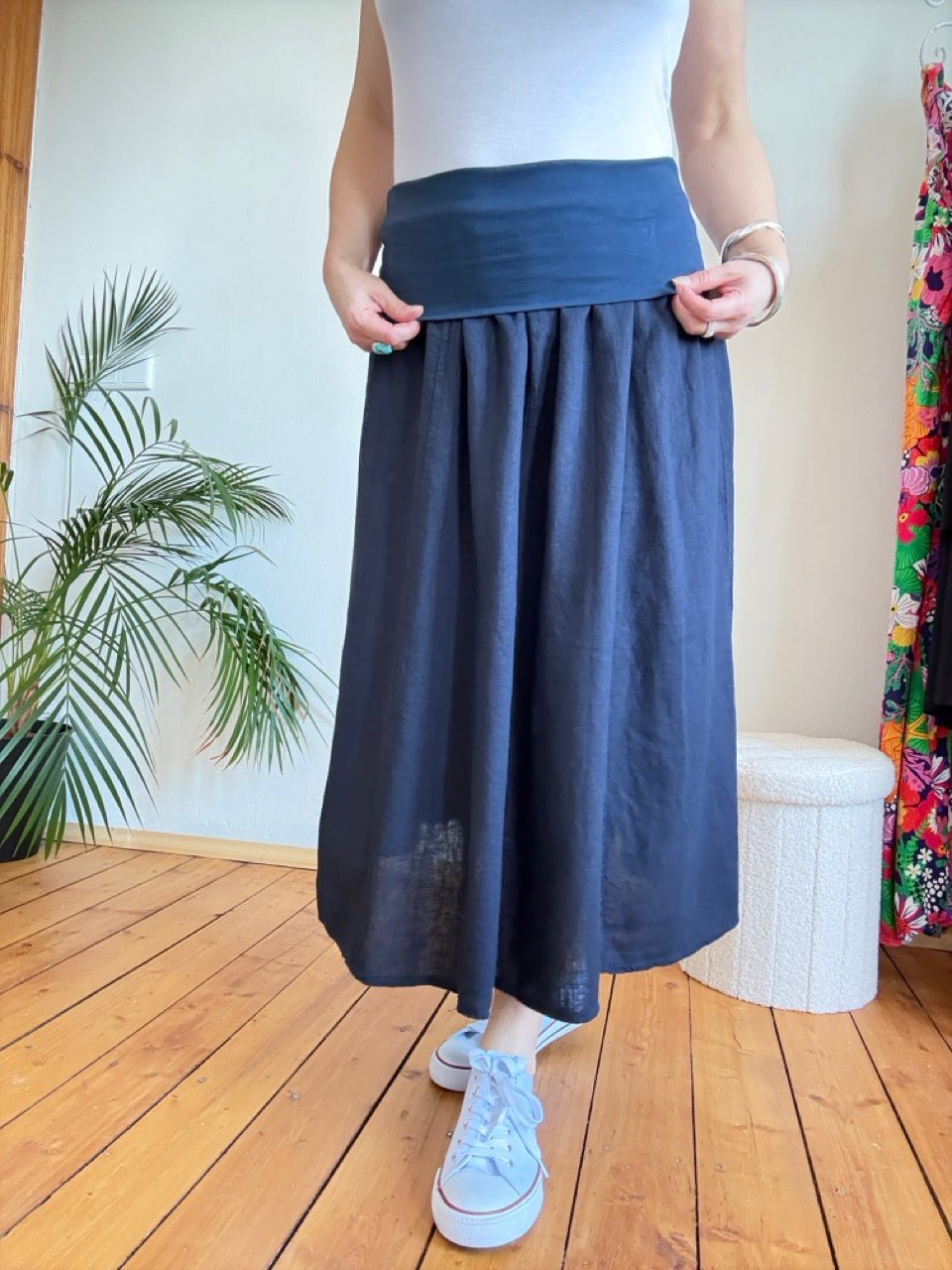 Rock Leinen Liebe Blau - FROLLEIN KÄTHE Shop