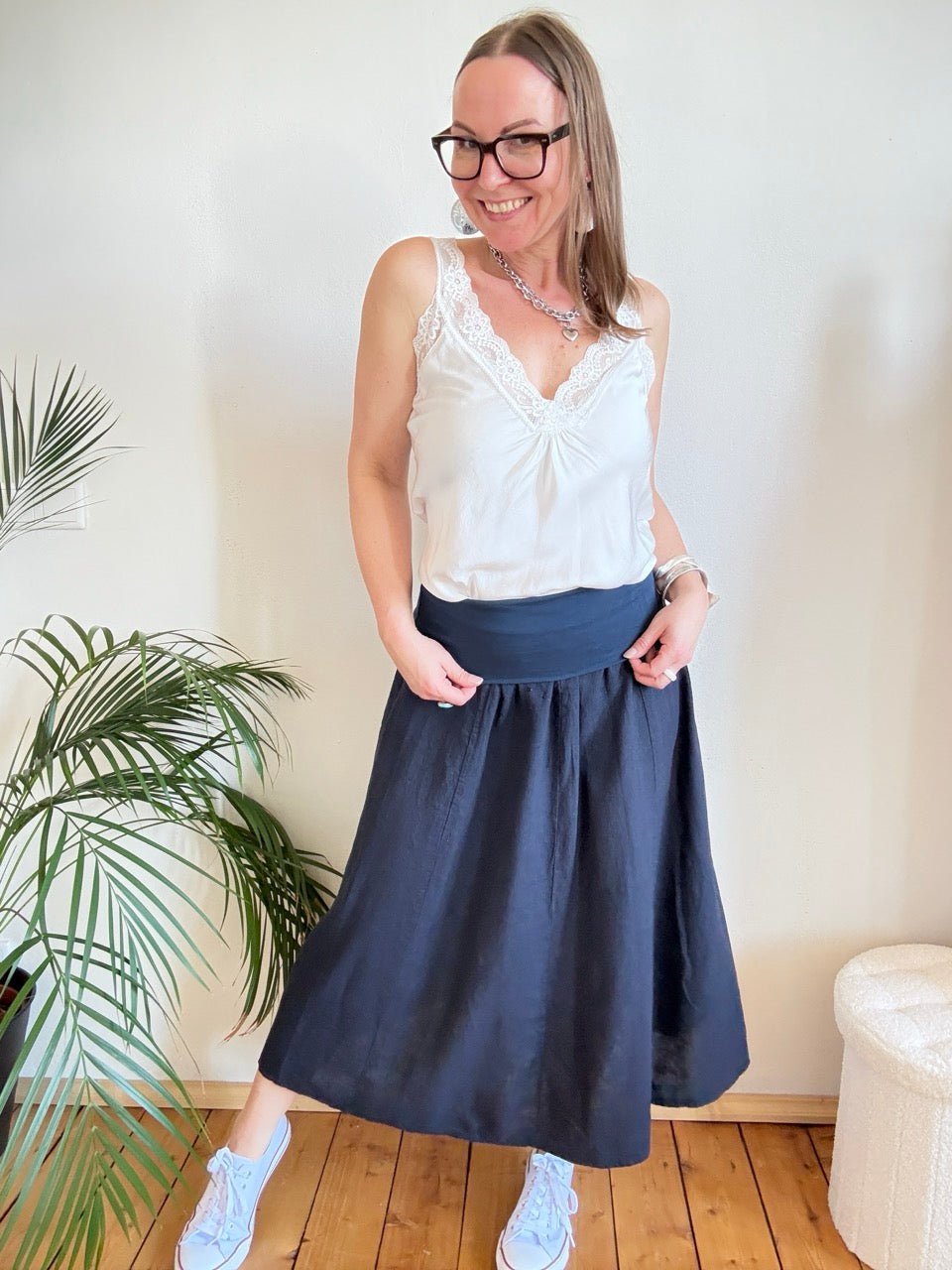 Rock Leinen Liebe Blau - FROLLEIN KÄTHE Shop