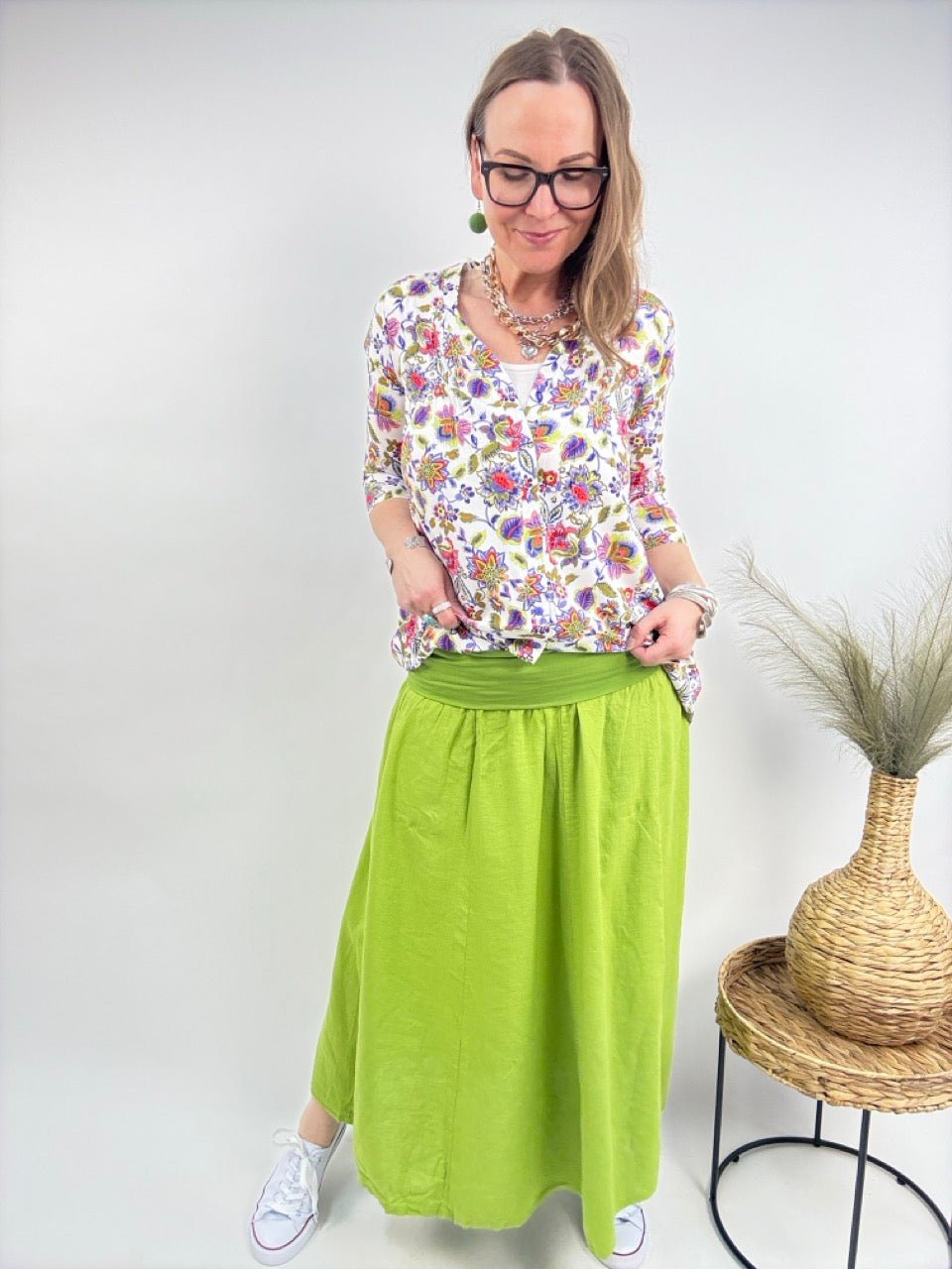 Rock Leinen Liebe Kiwi - FROLLEIN KÄTHE Shop