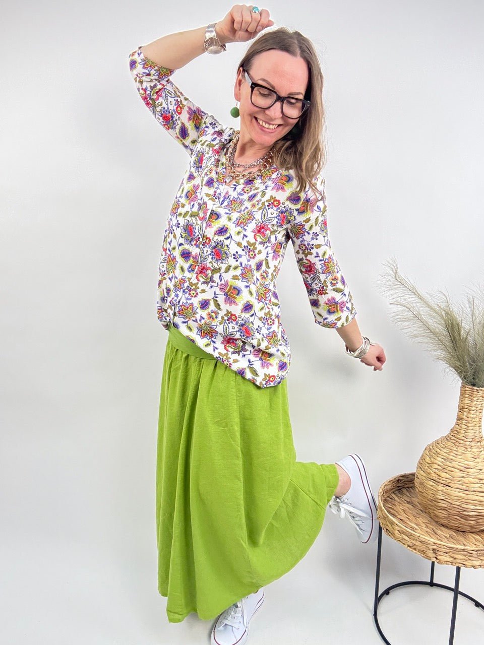 Rock Leinen Liebe Kiwi - FROLLEIN KÄTHE Shop