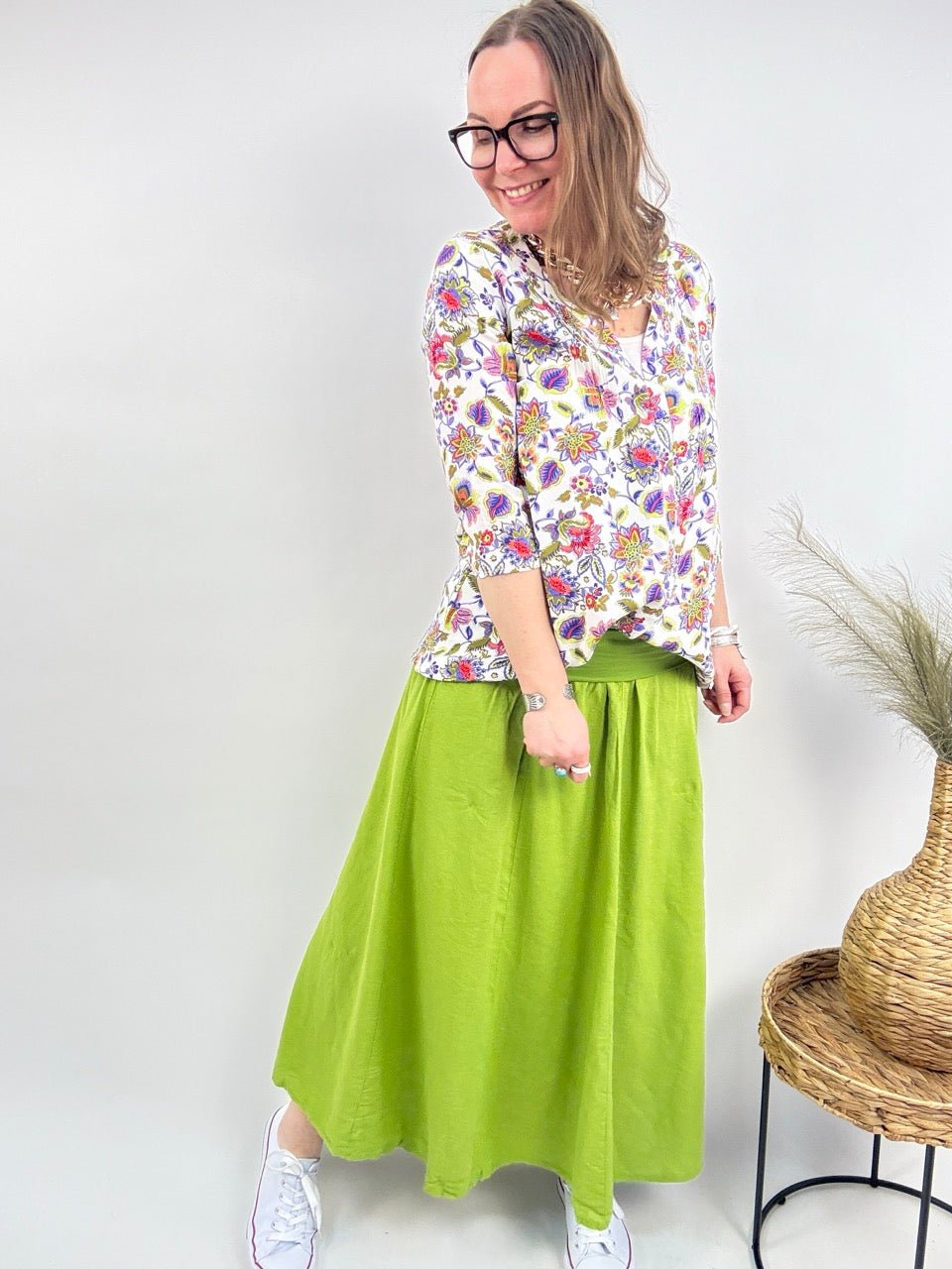 Rock Leinen Liebe Kiwi - FROLLEIN KÄTHE Shop