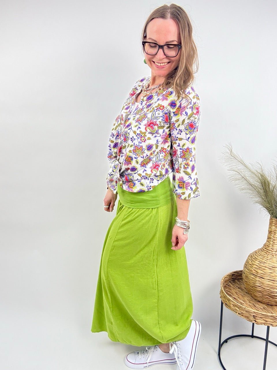 Rock Leinen Liebe Kiwi - FROLLEIN KÄTHE Shop