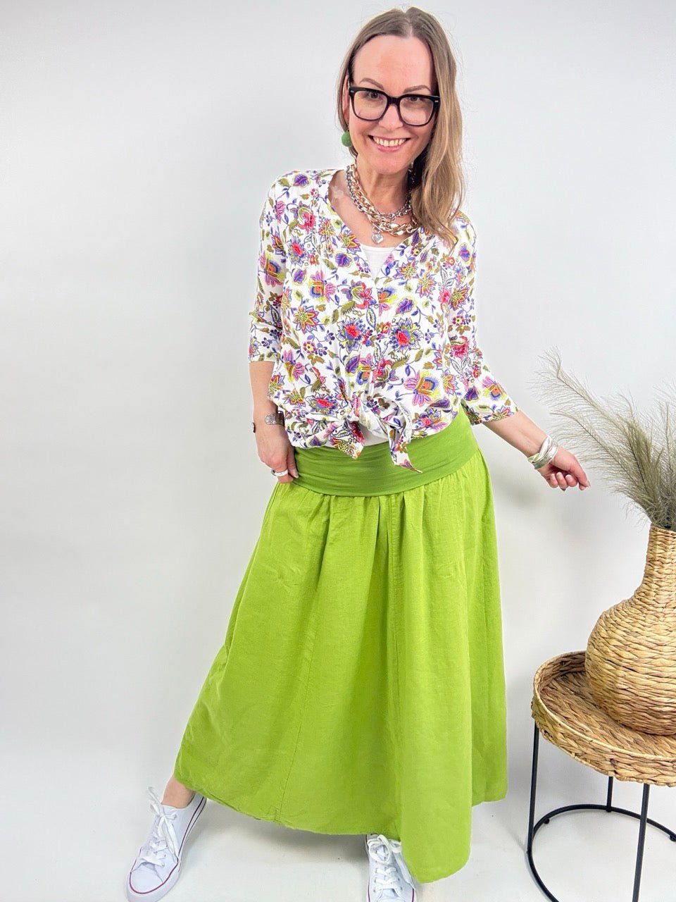 Rock Leinen Liebe Kiwi - FROLLEIN KÄTHE Shop