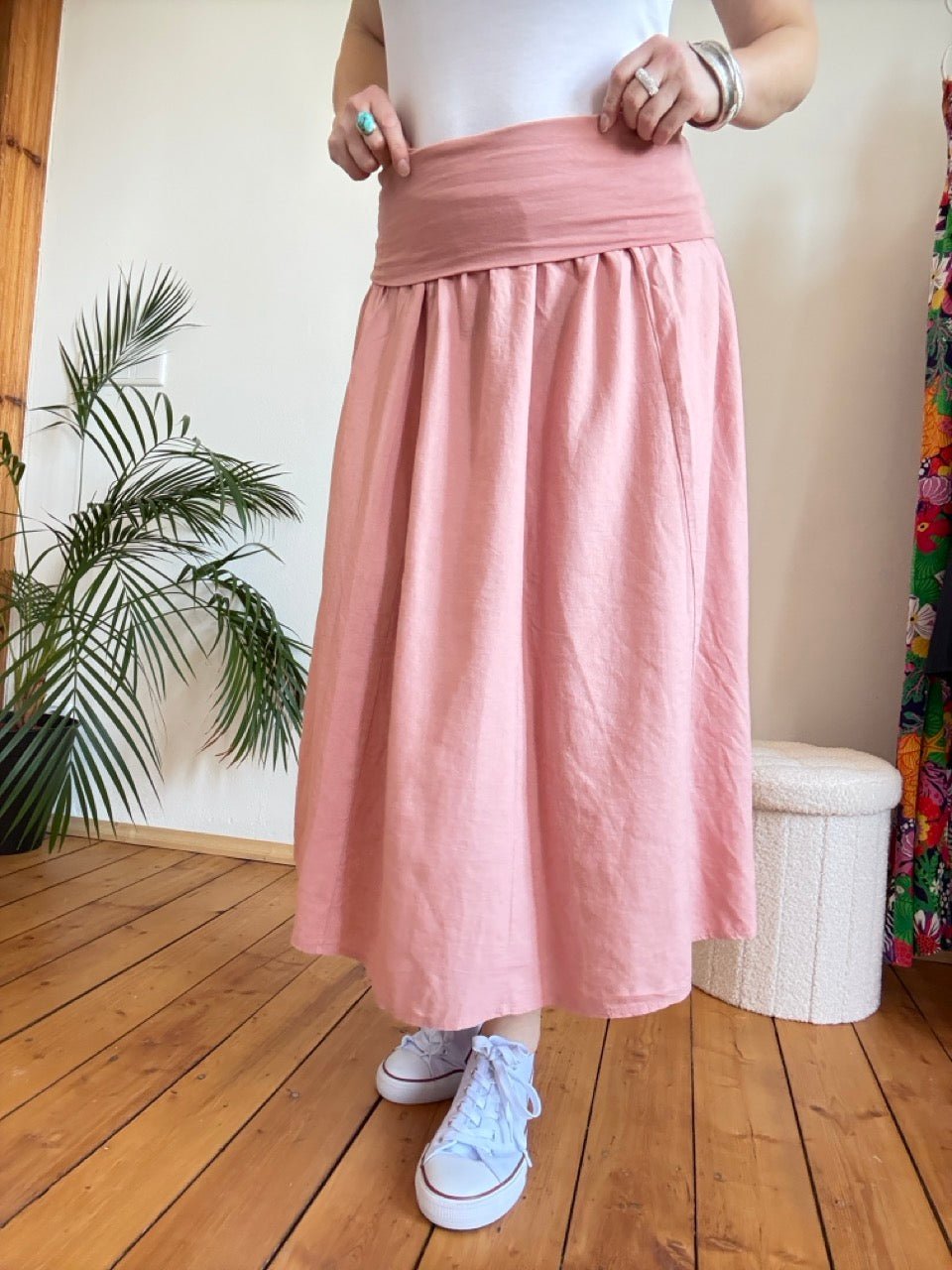 Rock Leinen Liebe Rose - FROLLEIN KÄTHE Shop